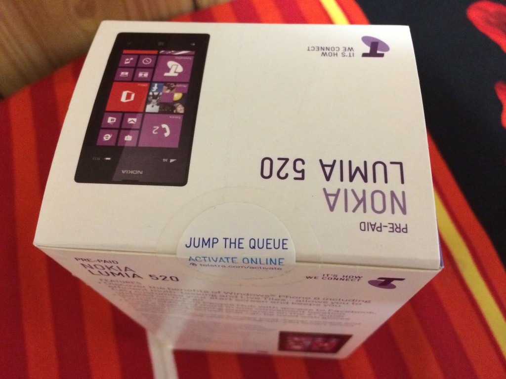 TELSTRA/ALDI/BOOST NOKIA LUMIA 520 WINDOWS 8+NEXT G+3G+BLUE TICK+1GHz+WIFI+GPS